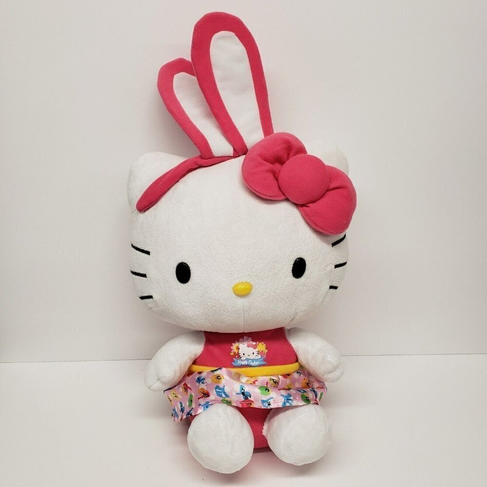 Just Play 12" Hello Kitty Happy Easter Bunny Ears Cat 2015 Plush